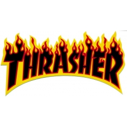 Thrasher Aufkleber Flamme - Gelb / Schwarz - L. 