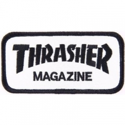Thrasher Patch Schwarz / Weiß-Logo 