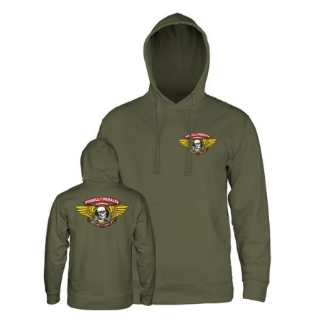 Sweatshirt Powell Peralta Winged Ripper Hood Army M