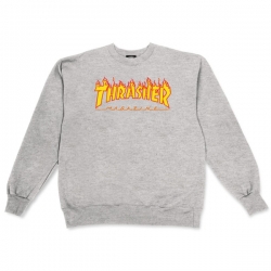Thrasher Flame Crew Light Steel M sweatshirt