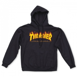Thrasher Flame Hood Black S sweatshirt