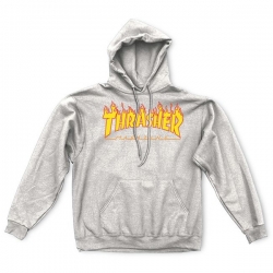 Thrasher Flame Hood Grey S sweatshirt