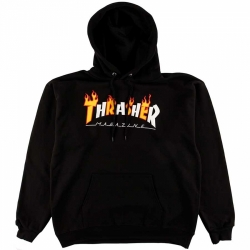 Thrasher Flame Mag Hood Black S sweatshirt