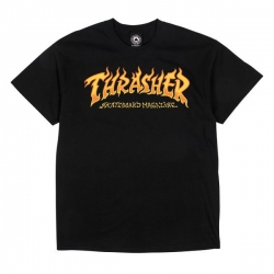 Thrasher Fire Logo Ss Black S t-shirt