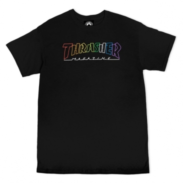 Thrasher Outlined Rainbow Mag Black L T-shirt