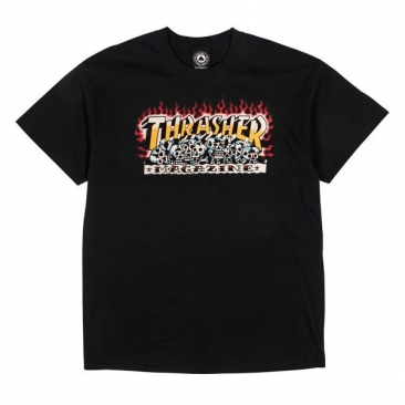 Thrasher Krak Skulls Ss Black M T-Shirt Skate