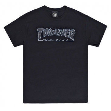 Thrasher Outlined Black Black S T-shirt