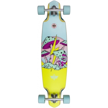 Dusters Longboard Fungi 38 Blue Yellow Longboard Cruiser completo