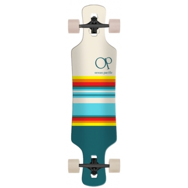 Ocean Pacific Longboard Swell Dt White Teal 36 X 9 Cruiser Longboard Complete