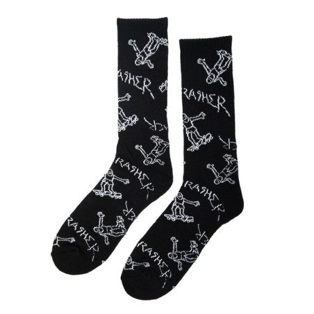 Calcetines Thrasher Gonz Logo Crew Black White