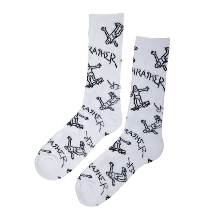 Calcetines Thrasher Gonz Logo Crew White Black