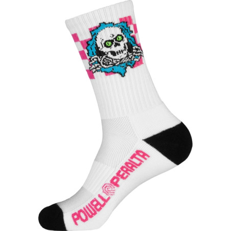 Calcetines Powell Peralta Ripper Blue Pink White Checker Stripes