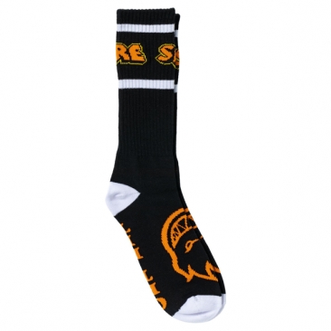 Spitfire Hellfire Script Black White Orange Chaussettes
