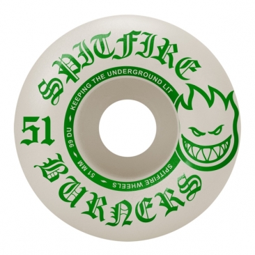 Spitfire 51mm 99d Burner Green Wheels