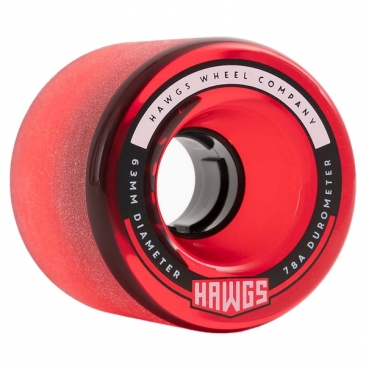 Hawgs 63mm Fatty 78a Clear Red Roues Skateboard