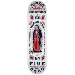 5Boro planche skateboard Cinco Barrios White 8.5 X 32