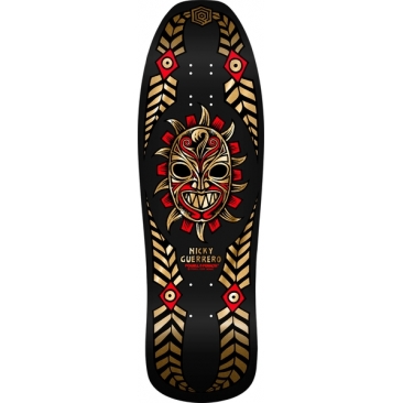 Powell Peralta Reissue Guerrero Mask Black Gold Foil 10 X 31.75 Planche Skateboard
