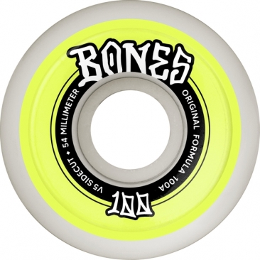 Bones 100's 54mm V5 100a Sidecut White Roues
