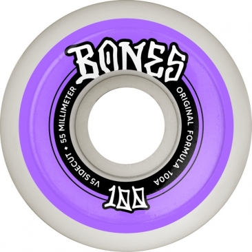 Bones 100's 55mm V5 100a Sidecut White Roues