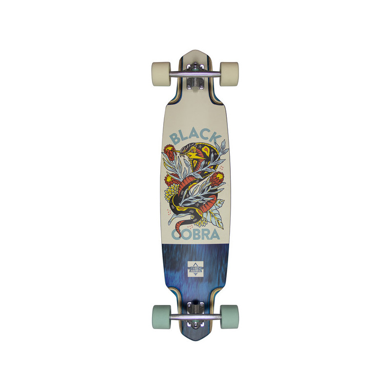 Cruiser Longboard Skate Complet Dusters Longboard Cobra 38 Teal Off White - Image 164830