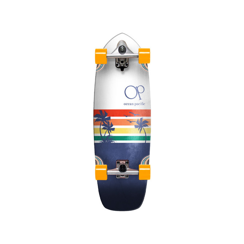 Cruiser Longboard Complete Ocean Pacific Cruiser Sunset White Navy 29.5 X 9.75 - Image 164893