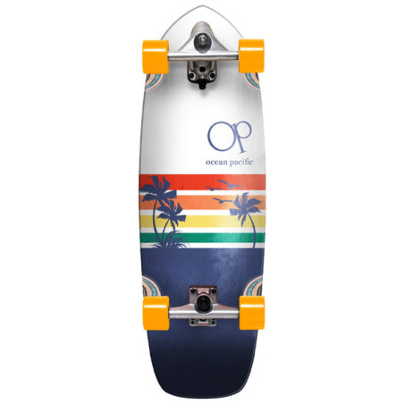 Cruiser Longboard Complete Ocean Pacific Cruiser Sunset White Navy 29.5 X 9.75