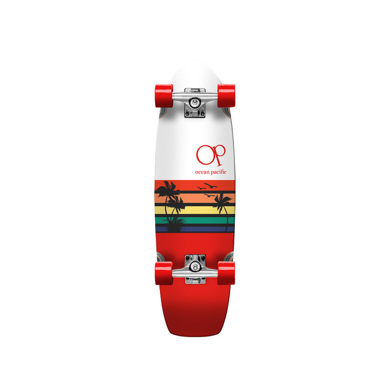 Cruiser Longboard Complete Ocean Pacific Cruiser Sunset White Red 30 X 8.75 - Image 164894