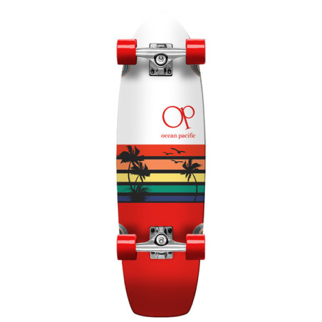 Cruiser Longboard Complete Ocean Pacific Cruiser Sunset White Red 30 X 8.75