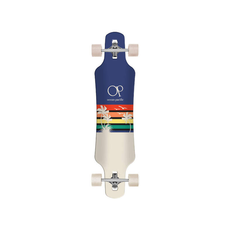 Cruiser Longboard Complete Ocean Pacific Longboard Sunset Dt Navy Wht 39 X 9.5 - Image 164896