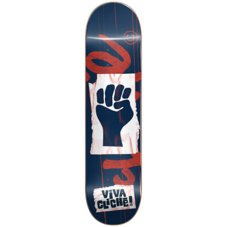 Skateboard Deck Cliché Viva Cliche Rhm Blue Red 8.375 X 32.06 Wb 14.25