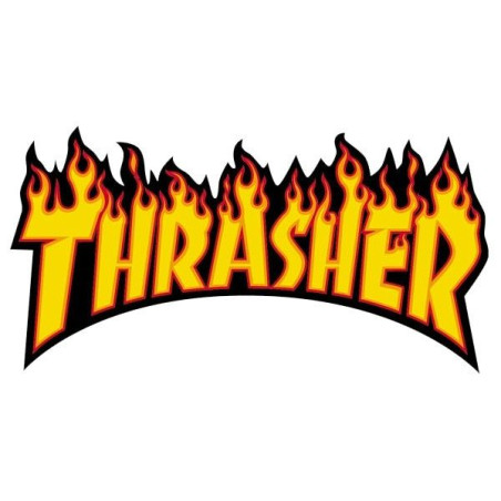 Adesivo Thrasher Flame - Nero / Giallo - M