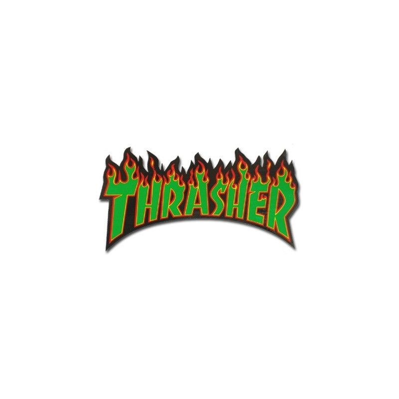 Adesivo Thrasher Fiamma - Nero / Verde - M - Immagine 2607