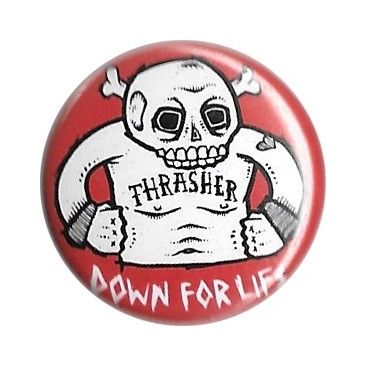 Thrasher Pulsante Down For Life Perni / badge