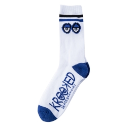 Krooked BIG EYES WHITE - BLUE - BLACK socks