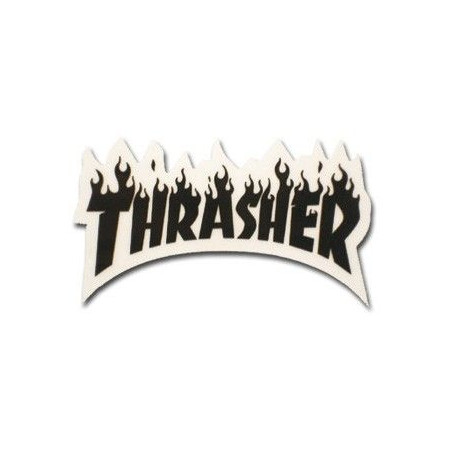 Adesivo Thrasher Fiamma - Nero - S