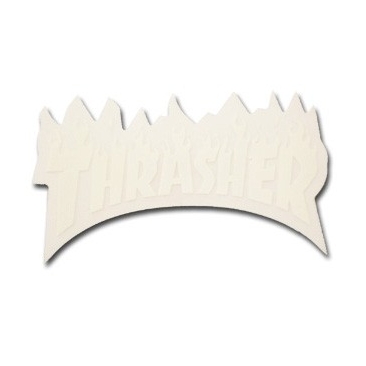 Thrasher Flame - White - S Sticker