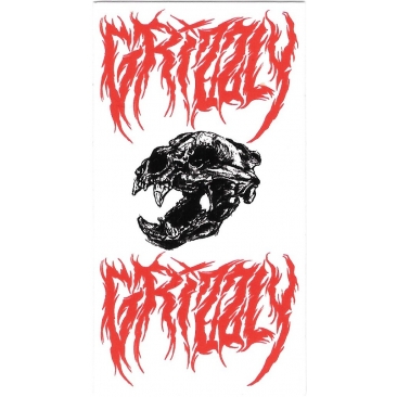 Grizzly bloody skull Sticker