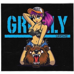 Grizzly rider girl sticker