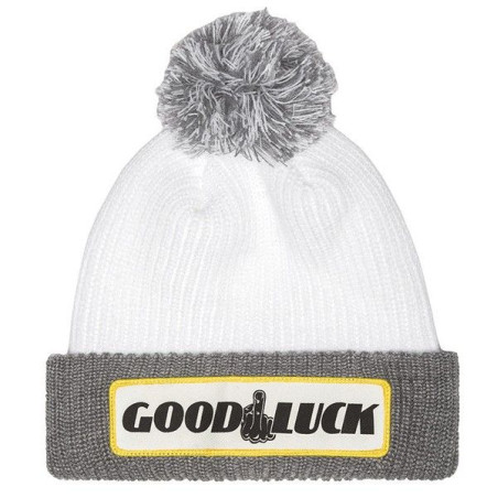 Beanie HUF Good Luck Pom White Grey Heather