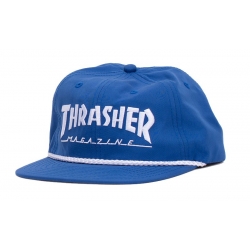 Thrasher Logo Rope Snapback Blue White cap
