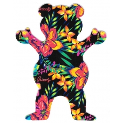 Grizzly Sticker Skate Tropical flowers bear 
