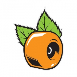 OJ Orange Clear Mylar 3 X 3.875 sticker