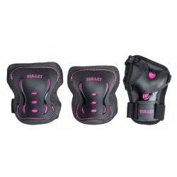 Bullet Junior Combo pack De Protections Enfant Black Pink Xs protections